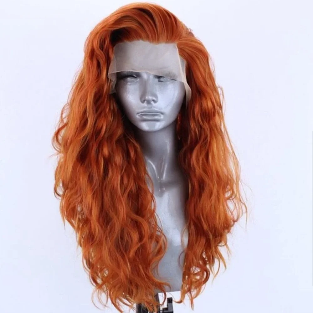 22” Copper Orange WAVY Lace Front Wig *NEW*